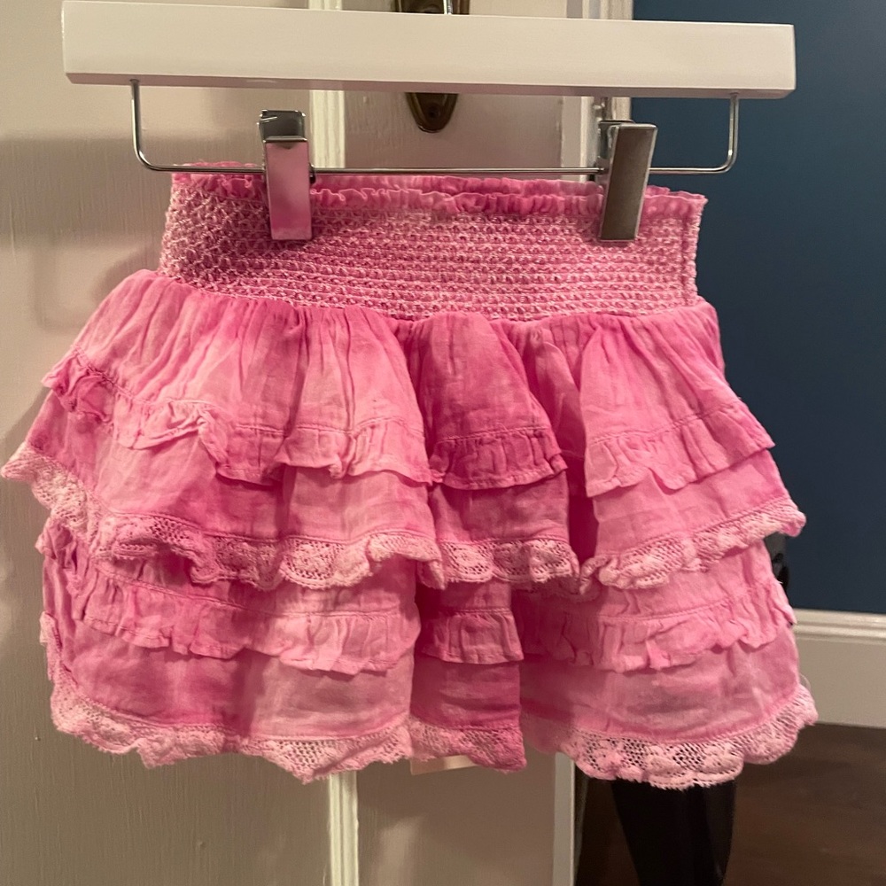 LoveShackFancy Pink Ruffled Skirt